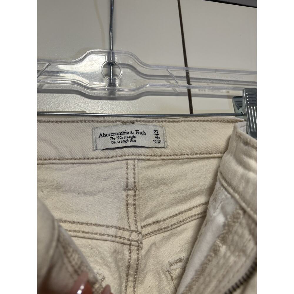 Abercrombie & Fitch White High Rise Straight Jeans 27 - Picture 3 of 10